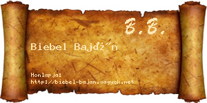 Biebel Baján névjegykártya